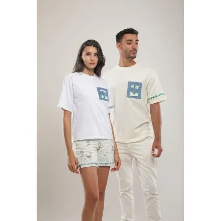 T-shirt Brodé Écru Mémoire Vive - MAZIJ