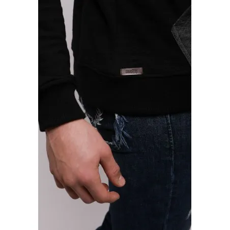 Sweatshirt Noir et Gris Homme - MAZIJ