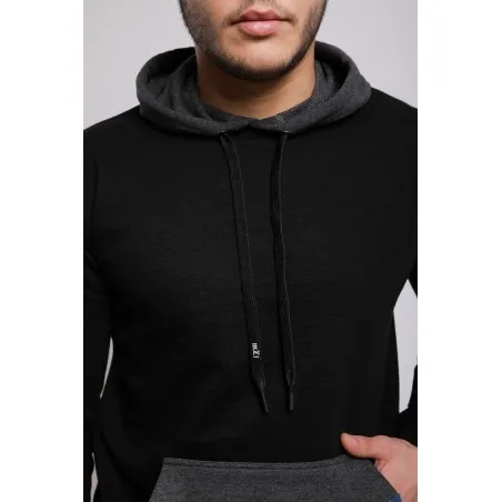 Sweatshirt Noir et Gris Homme - MAZIJ
