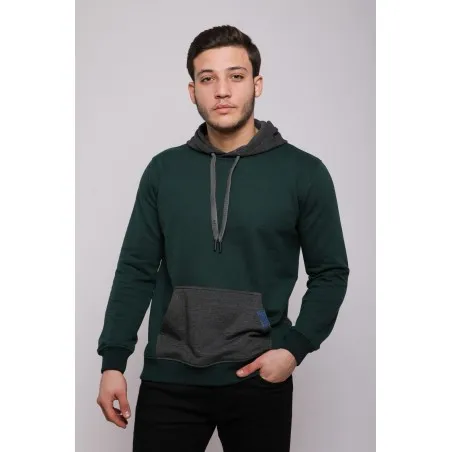 Sweatshirt Vert et Gris Homme - MAZIJ