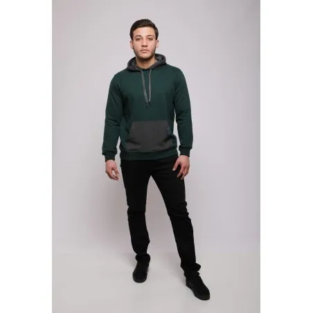 Sweatshirt Vert et Gris Homme - MAZIJ