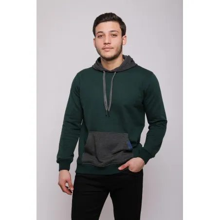 Sweatshirt Vert et Gris Homme - MAZIJ