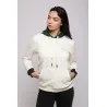 Sweatshirt Blanc – Vert Broderie Fer Forgé Tunisien - MAZIJ
