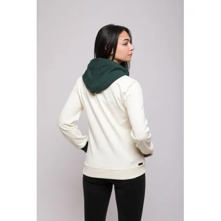 Sweatshirt Blanc – Vert Broderie Fer Forgé Tunisien - MAZIJ