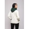 Sweatshirt Blanc – Vert Broderie Fer Forgé Tunisien - MAZIJ