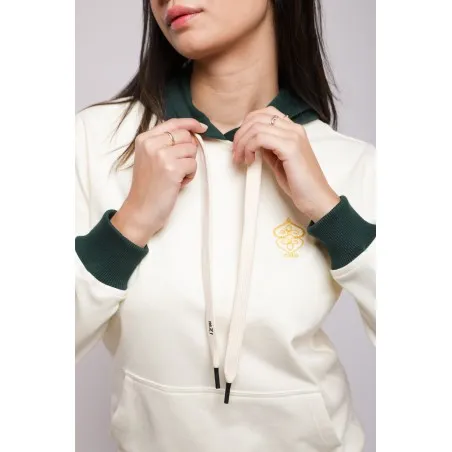 Sweatshirt Blanc – Vert Broderie Fer Forgé Tunisien - MAZIJ