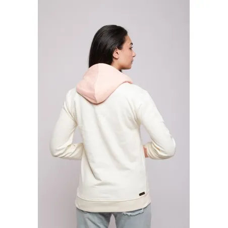 Sweatshirt Blanc - Rose Broderie Fer Forgé Tunisien - MAZIJ
