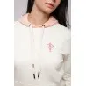 Sweatshirt Blanc - Rose Broderie Fer Forgé Tunisien - MAZIJ