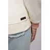 Sweatshirt Blanc - Rose Broderie Fer Forgé Tunisien - MAZIJ