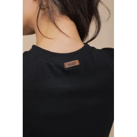 CROP-TOP NOIR AVEC POCHE - MAZIJ