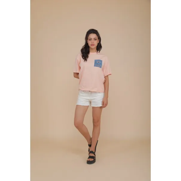 T-SHIRT OVERSIZE SAUMON - MAZIJ