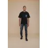T-SHIRT OVERSIZE NOIR - IMPRESSION FAÏENCE - MAZIJ