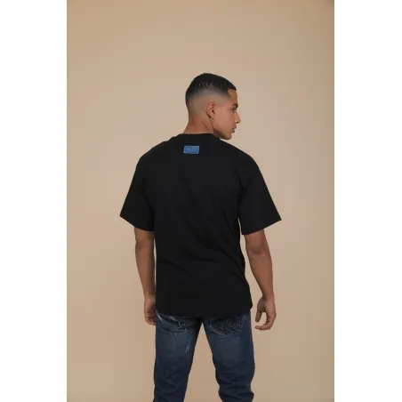 T-SHIRT OVERSIZE NOIR - IMPRESSION FAÏENCE - MAZIJ