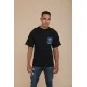 T-SHIRT OVERSIZE NOIR - IMPRESSION FAÏENCE - MAZIJ