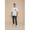 T-SHIRT OVERSIZE ECRU - IMPRESSION FAÏENCE - MAZIJ