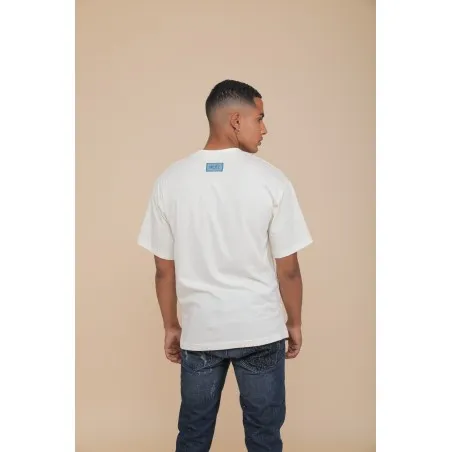 T-SHIRT OVERSIZE ECRU - IMPRESSION FAÏENCE - MAZIJ