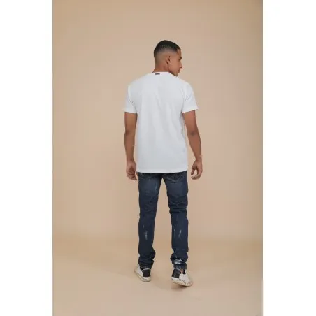 T-SHIRT BLANC AVEC POCHE - MAZIJ
