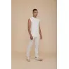 T-SHIRT ECRU SANS MANCHES - MAZIJ