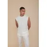 T-SHIRT ECRU SANS MANCHES - MAZIJ