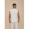T-SHIRT ECRU SANS MANCHES - MAZIJ
