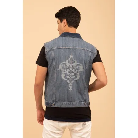 VESTE JEAN SANS MANCHES - MAZIJ