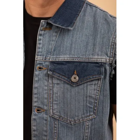 VESTE JEAN SANS MANCHES - MAZIJ