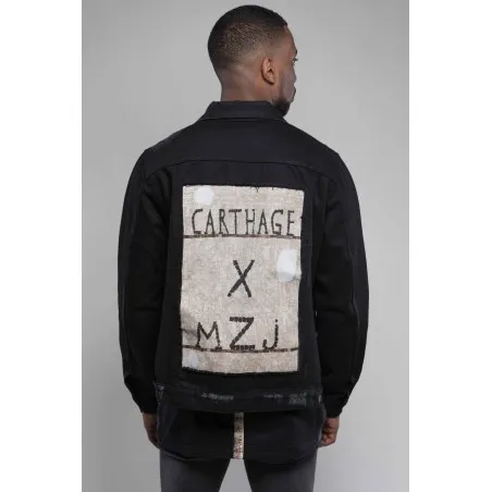 Veste Jean homme noire pièce unique - MAZIJ