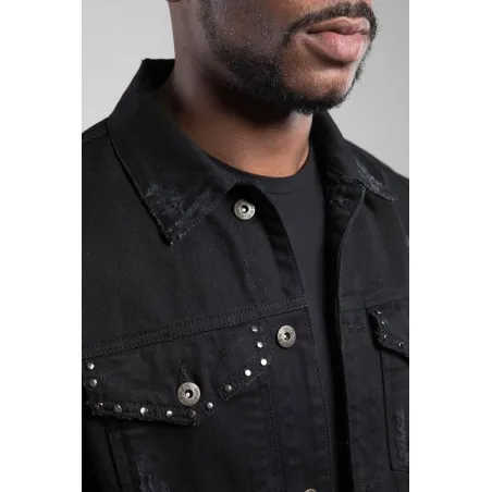 Veste Jean homme noire pièce unique - MAZIJ