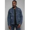 Veste Jean homme bleu destroy - MAZIJ