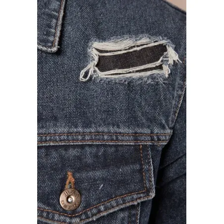 Veste Jean homme bleu destroy - MAZIJ