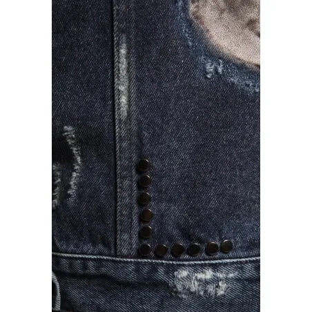 Veste Jean homme bleu destroy - MAZIJ