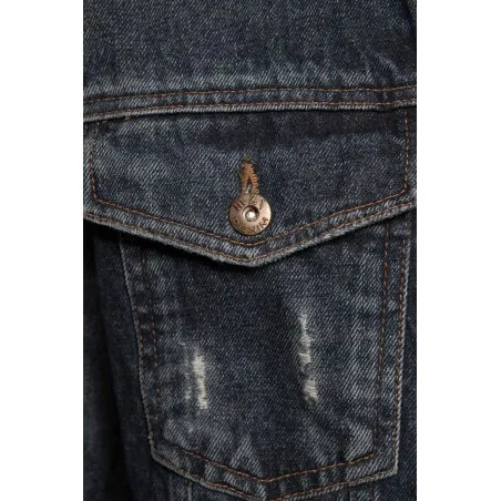 Veste Jean homme bleu destroy - MAZIJ