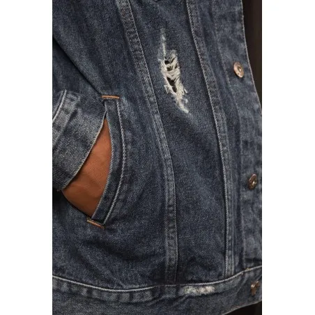 Veste Jean homme bleu destroy - MAZIJ