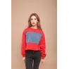 Sweat-shirt rouge avec jean - MAZIJ
