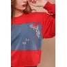 Sweat-shirt rouge avec jean - MAZIJ