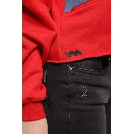 Sweat-shirt rouge avec jean - MAZIJ