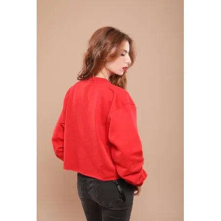 Sweat-shirt rouge avec jean - MAZIJ