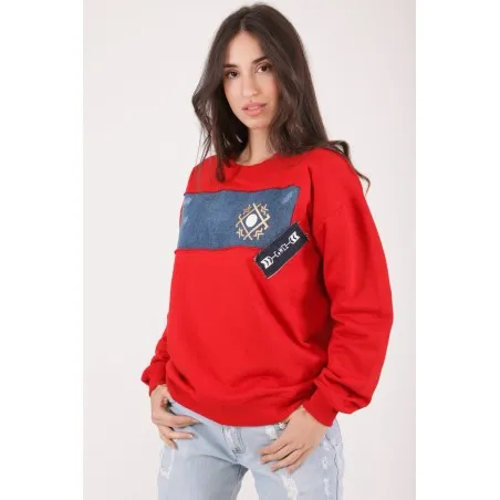 SWEATSHIRT ROUGE AVEC JEAN - MAZIJ