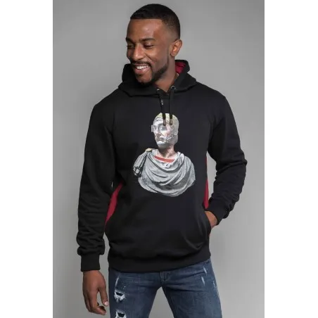 Sweatshirt noir et bordeaux - MAZIJ