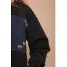 Sweat-shirt noir avec tissus impression cachemire - MAZIJ