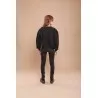 Sweat-shirt noir avec tissus impression cachemire - MAZIJ
