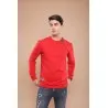 Sweat-shirt rouge avec broderie phénicienne - MAZIJ