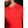 Sweat-shirt rouge avec broderie phénicienne - MAZIJ