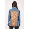 VESTE JEAN AVEC CUIR - MAZIJ