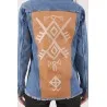 VESTE JEAN AVEC CUIR - MAZIJ