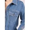 VESTE JEAN AVEC CUIR - MAZIJ