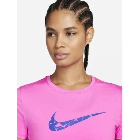 T-shirt Femme NIKE ONE SWSH HBR DF SS TOP - NIKE