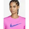 T-shirt Femme NIKE ONE SWSH HBR DF SS TOP - NIKE