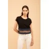 Croptop noir avec tissus cachemire - MAZIJ