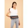 Croptop blanc avec tissus cachemire - MAZIJ